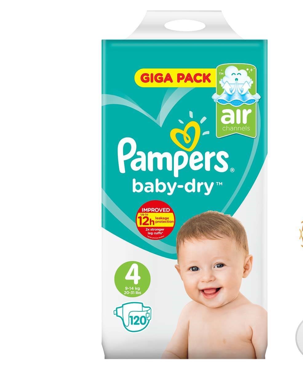 Pampers Baby Dry Size 4 120 Giga Pack  9 - 14kg