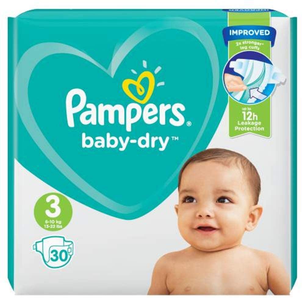 Pampers Size 3 Baby Dry Nappies 30 Pack 6 - 10kg