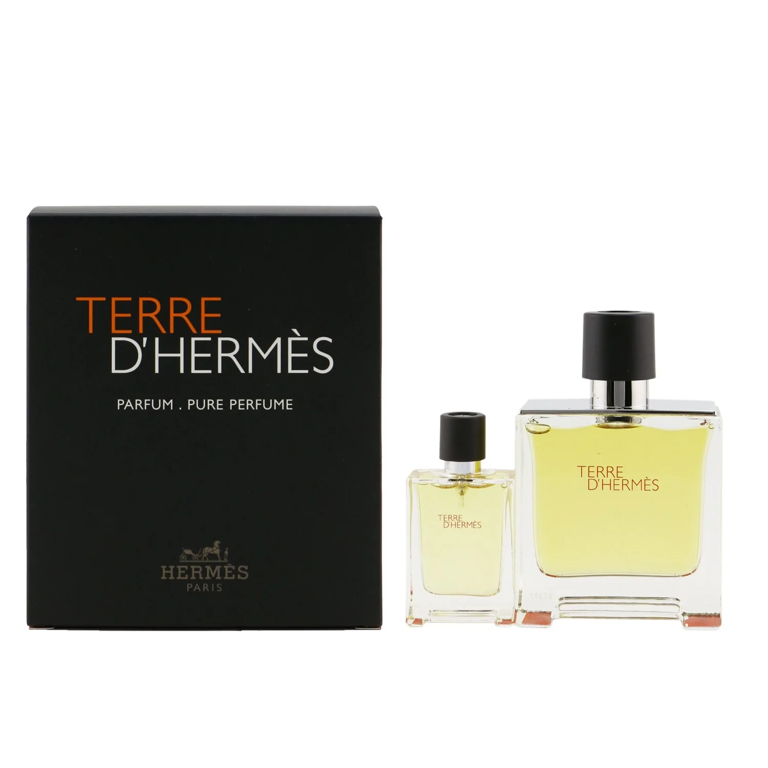 Terre D'Hermes Pure Parfum Coffret: Pure Parfum Spray 75ml + Pure Parfum Spray 12.5ml