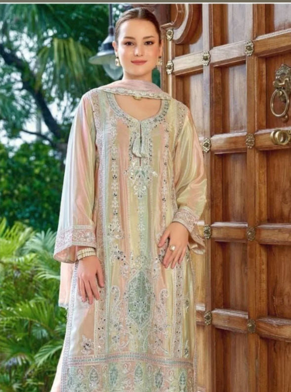 Embroidered Art Silk Abaya Style Suit in Teal Blue