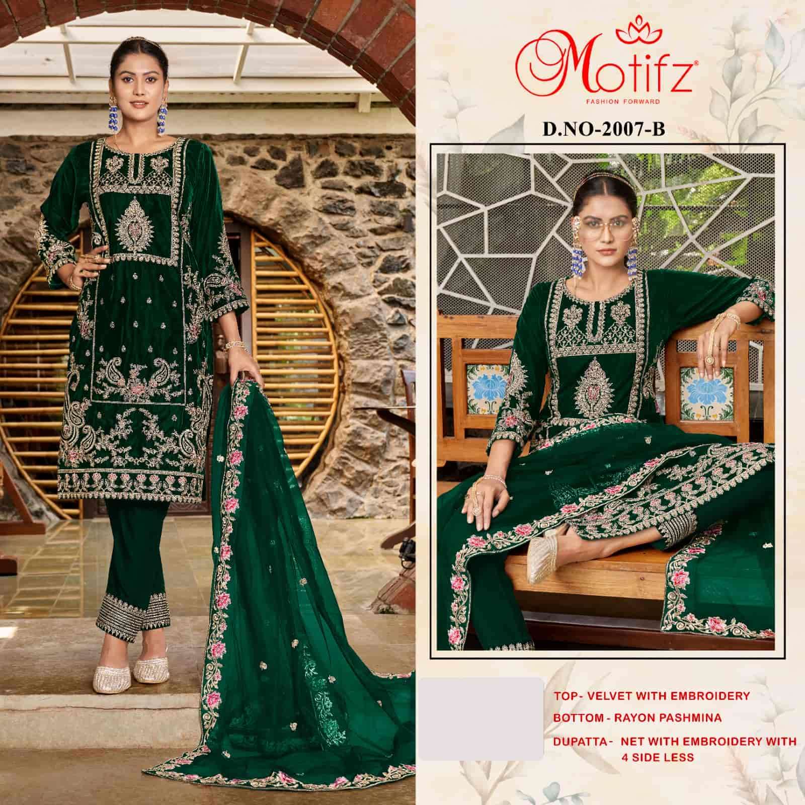 Motifz 2007 B Heavy Designer Style Pakistani Winter Wear Suit