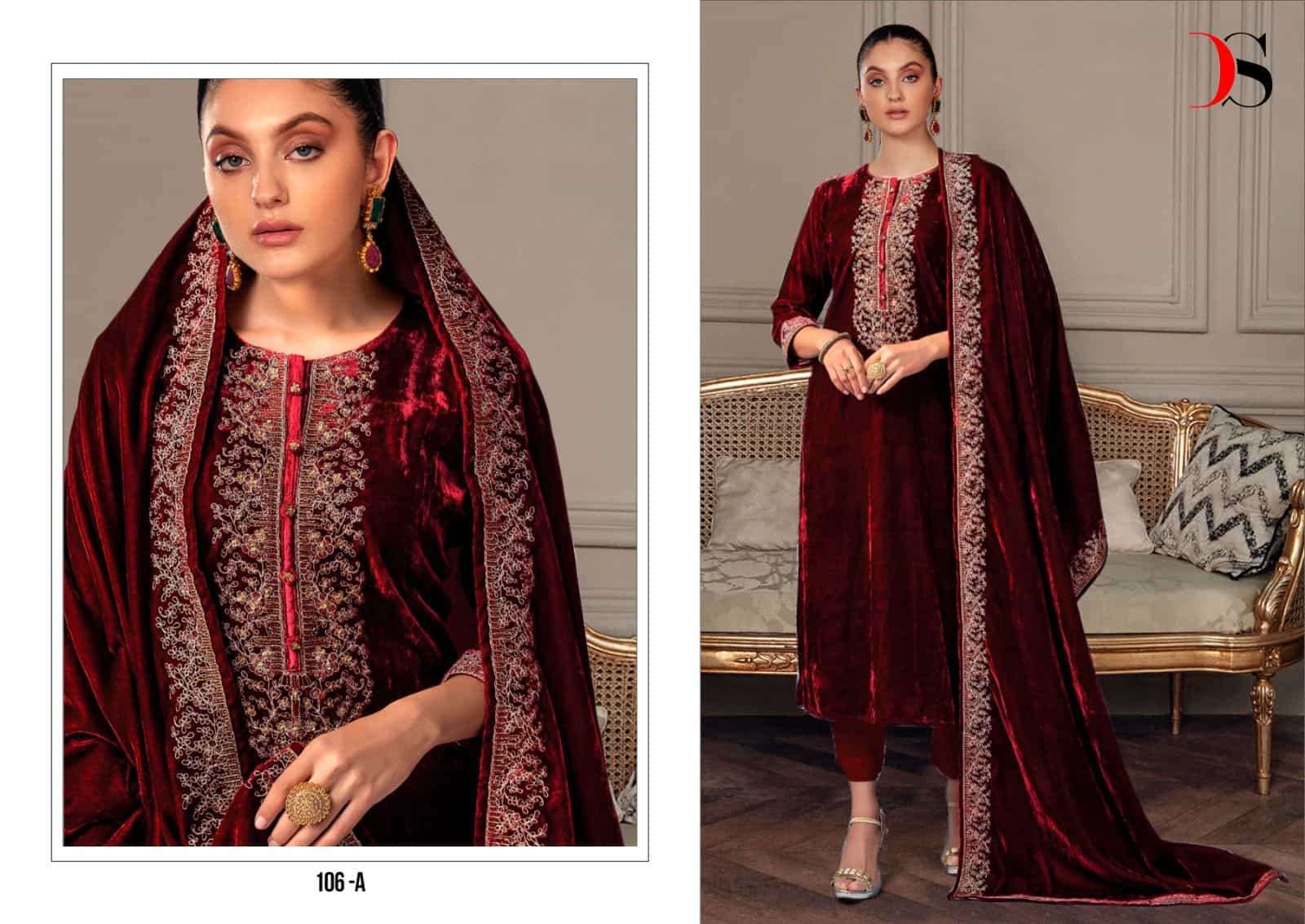 Deepsy Velvet Embroidered Festive Salwar Suit