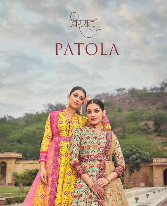 Virasat Patoal Designer Party Wear Silk Gown New Collection