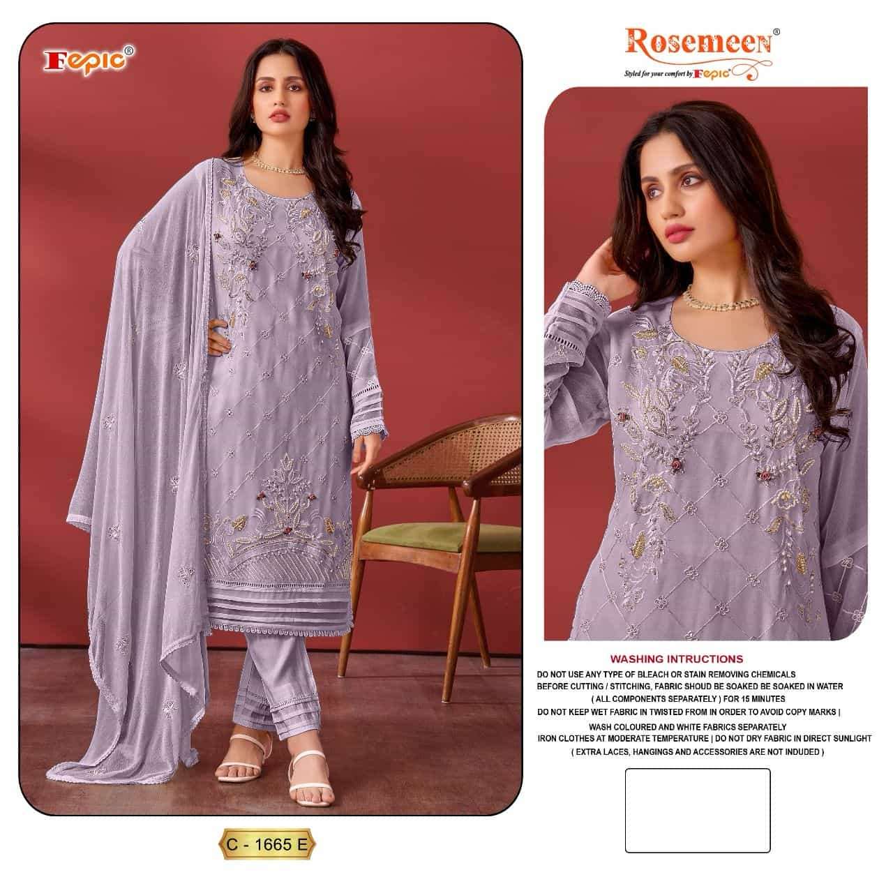 Fepic C 1665 Colors Latest Designer Georgette Embroidered Salwar Suit Wholesalers