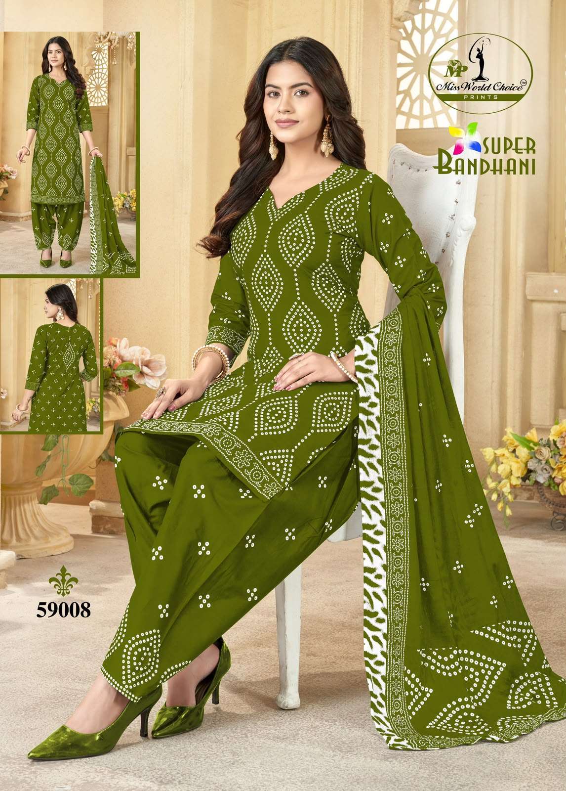 Miss World Choice Super Bandhani Vol 59 Pure Cotton Bandhani Dress Material