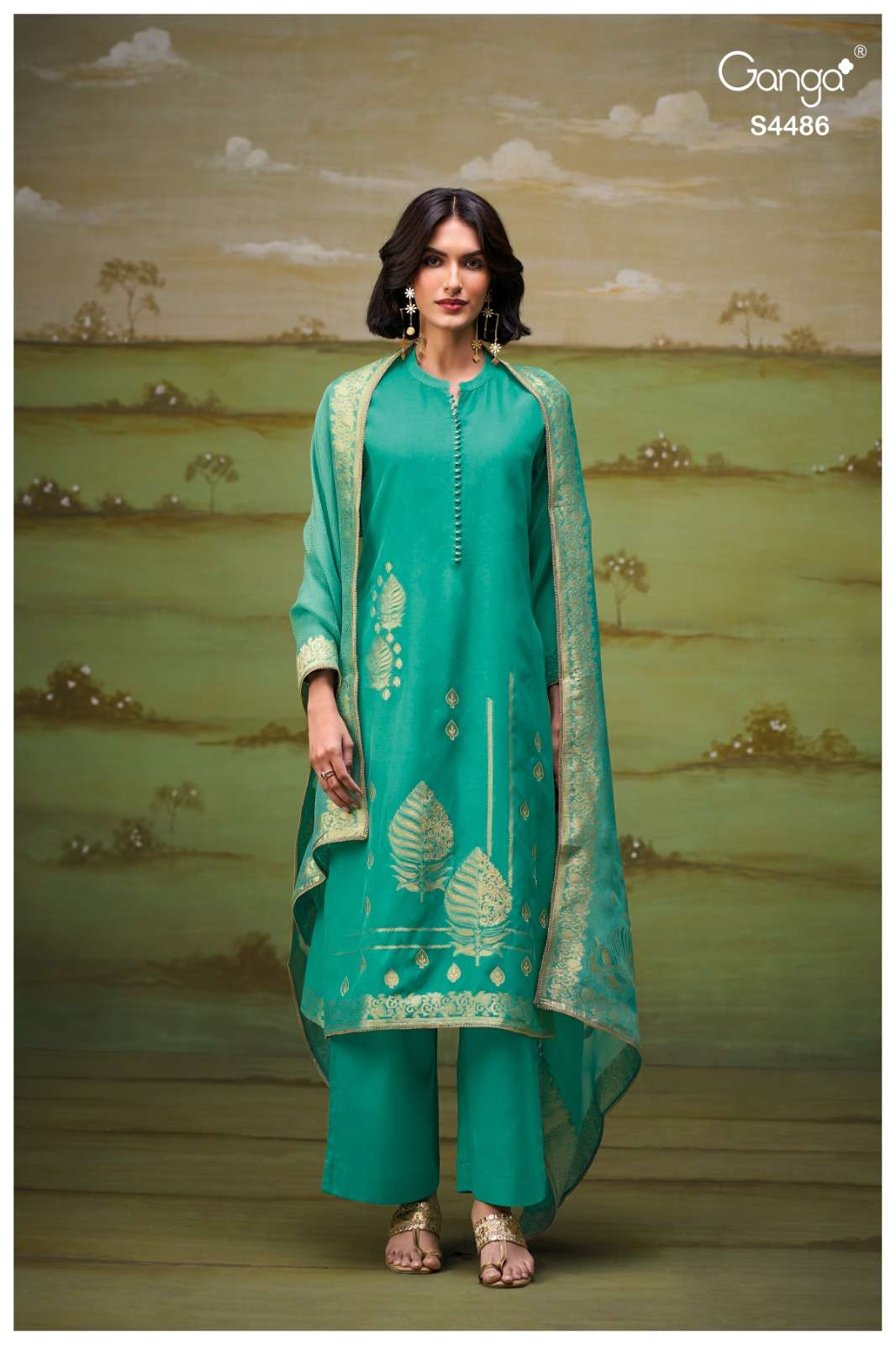 Ganga Fashion Mavya 4486 Fancy Jacquard Designs Suit Collection