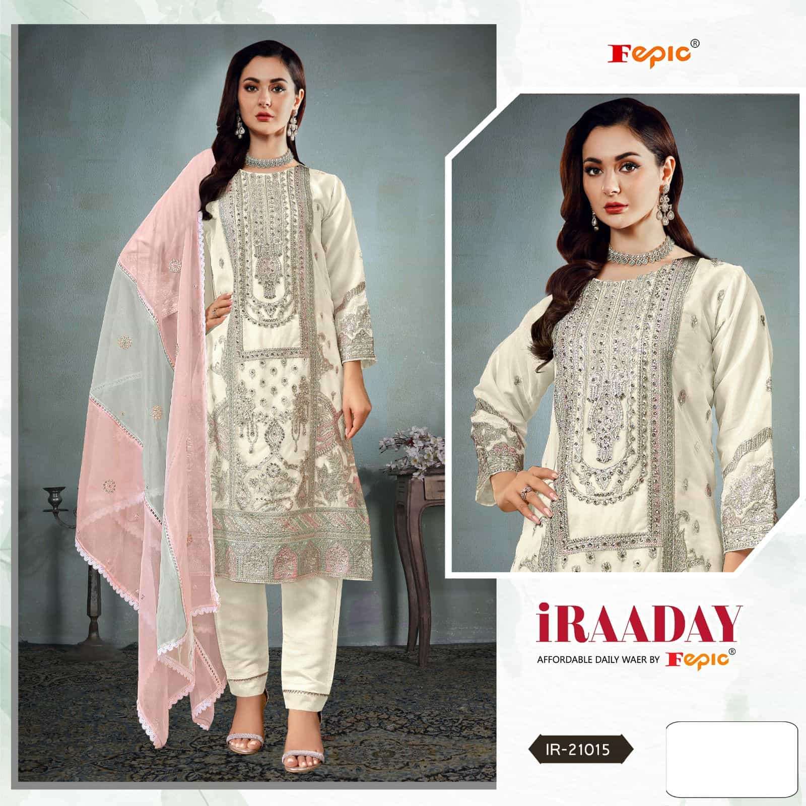 Fepic Iraaday IR 21015 Colors Fancy Embroidered Designer Salwar Kameez Wholesalers