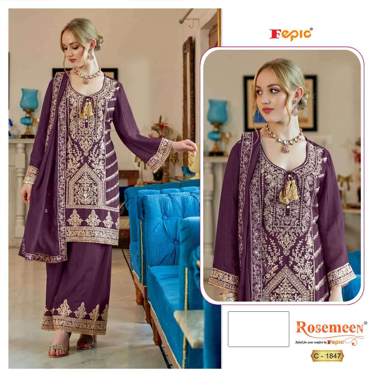 Fepic C 1847 A Festive Wear Style Designer Salwar Suit Exporter