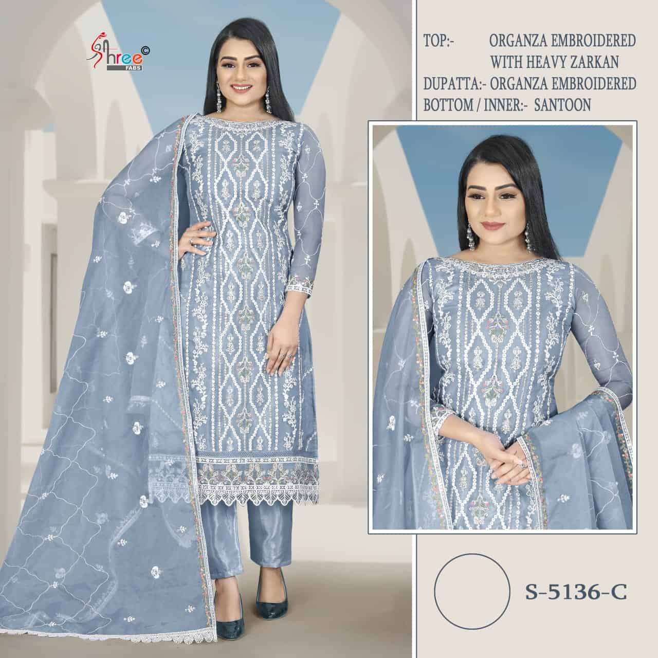 Shree Fabs S 5136 Colors Pakistani Latest Designer Organza Suit Wholesalers