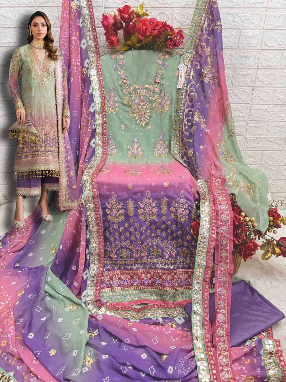 Fepic Rosemeen Heavy Embroidered Georgette Suit