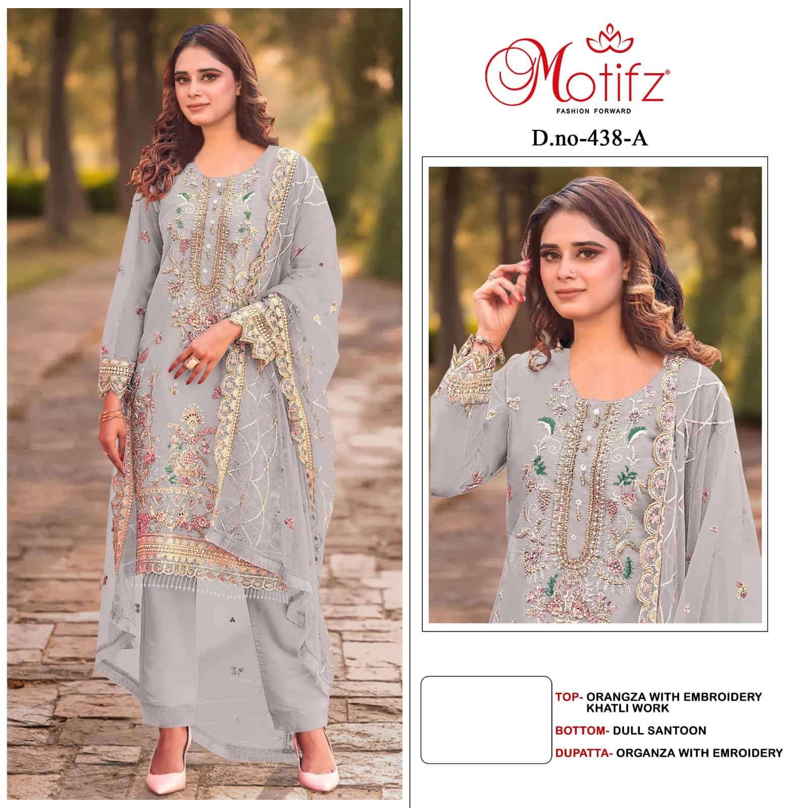 Motifz 438 A Embroidered Georgette Salwar Suit