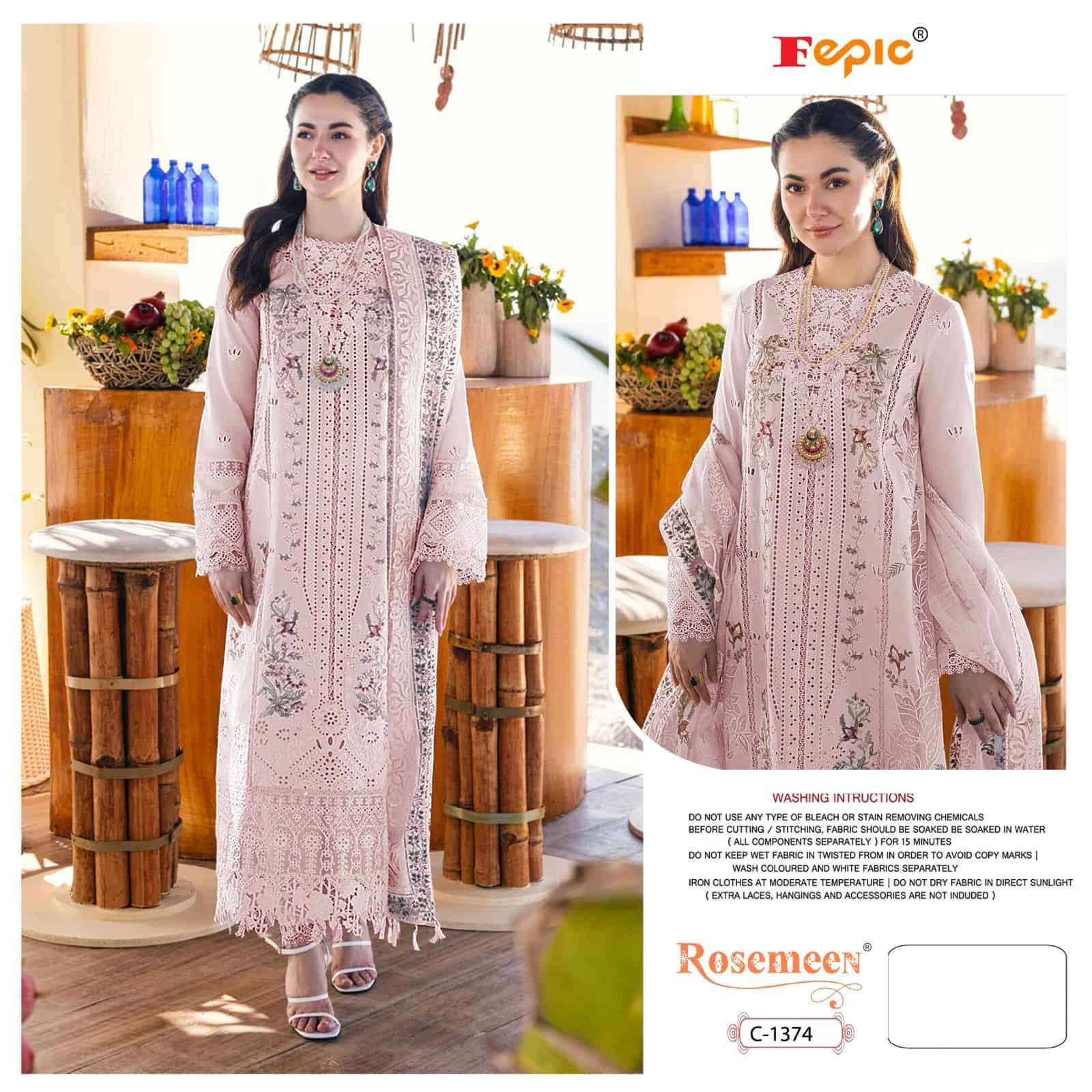 Fepic C 1374 Colors Pakistani Designer Pure Cotton Salwar Kameez Wholesalers