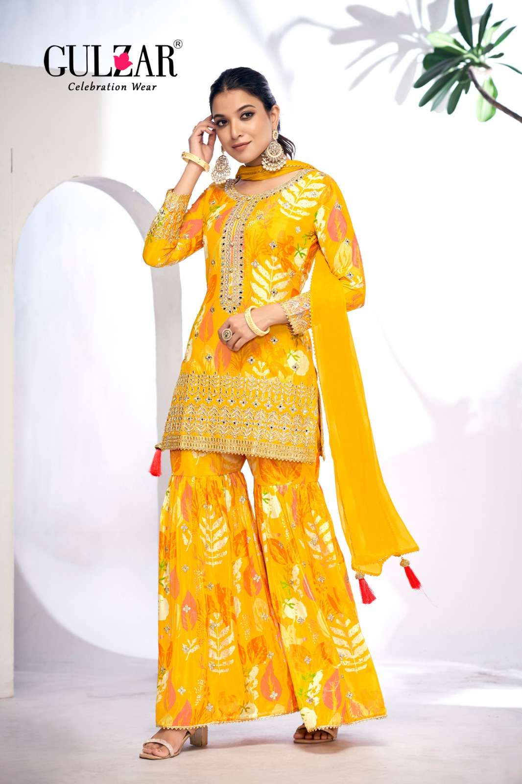 Gulzar Monisha 2101 To 2104 Designer Sharara Dress Wedding Collection