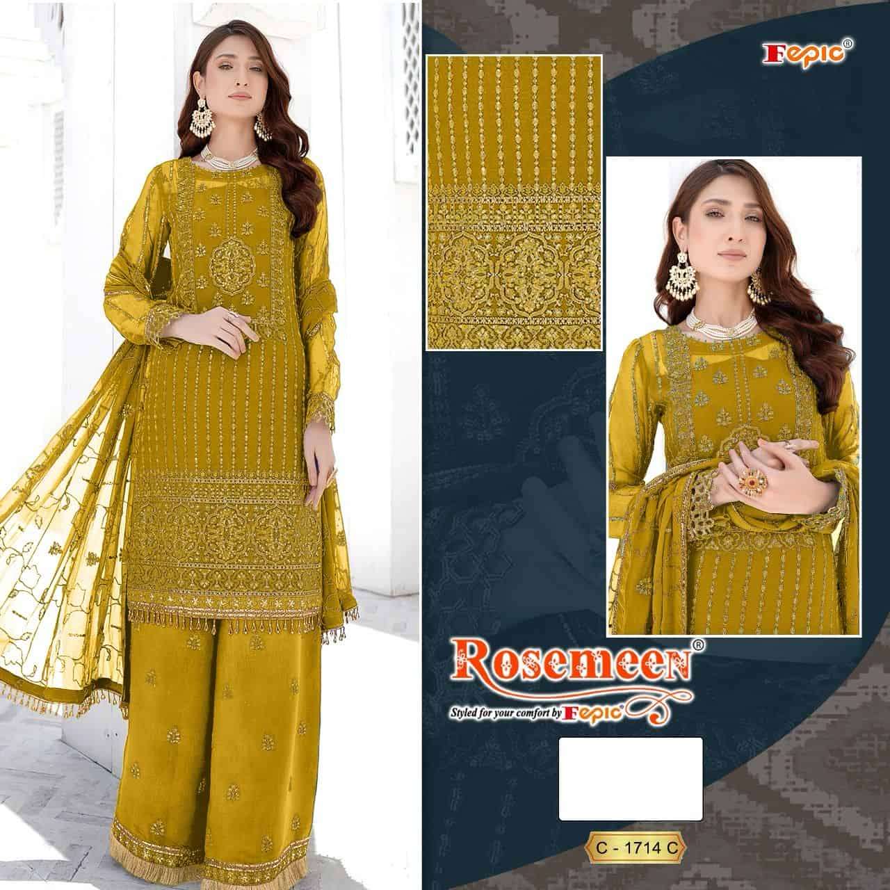 Fepic C 1714 Colors Festive Wear Style Designer Georgette Suit Wholesalers