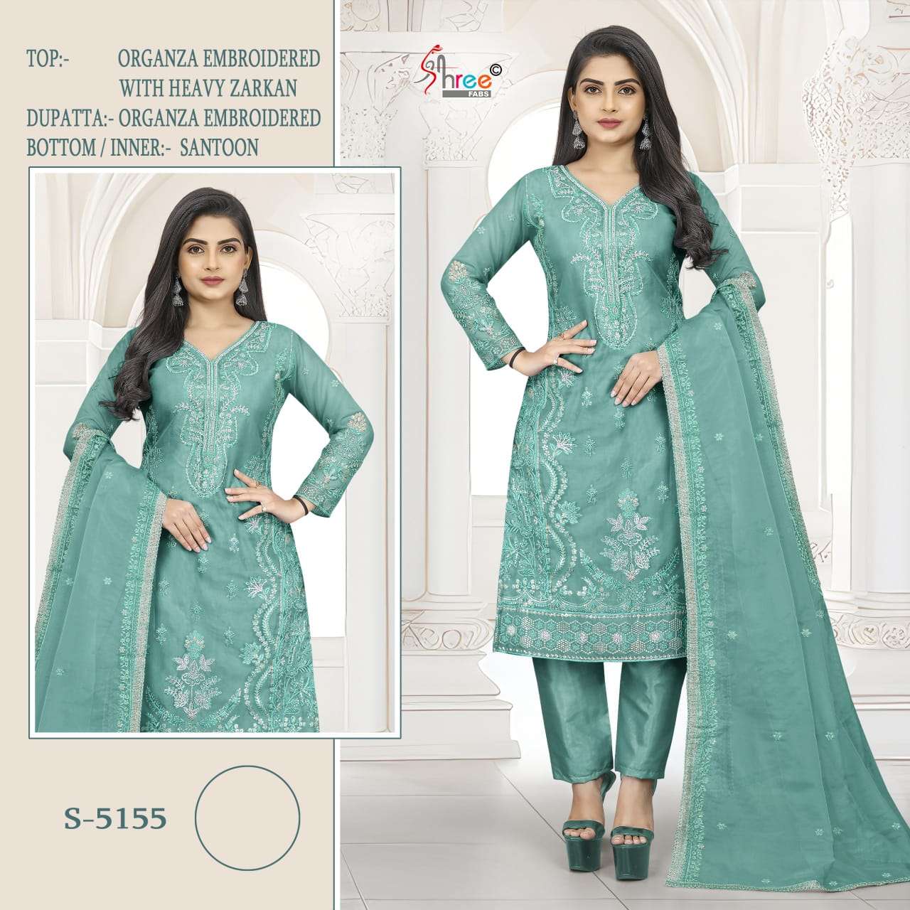 Pakistani Style Organza Embroidered Suit