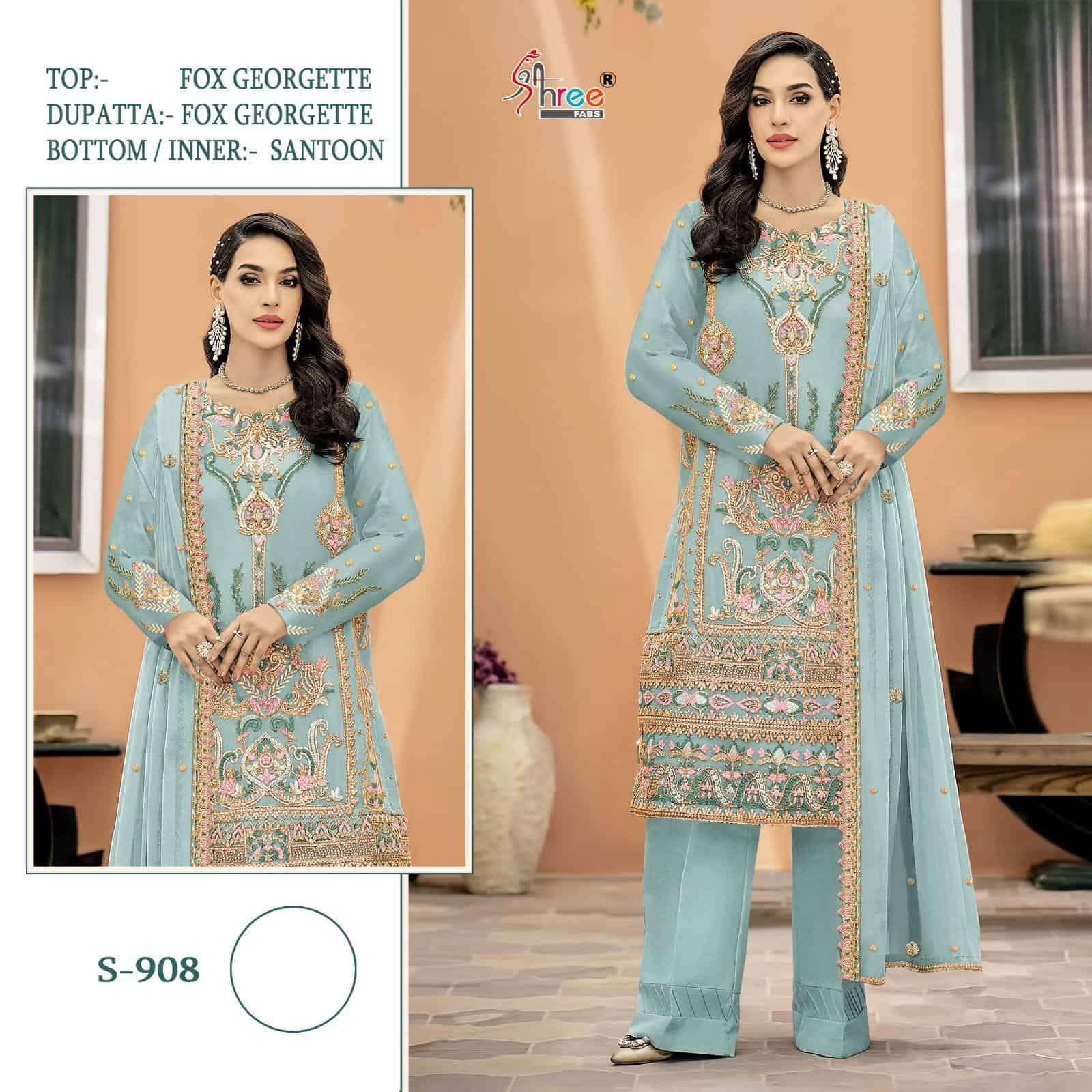 Shree Fabs S 908 Colors Pakistani Festive Wear Style Latest Designer Suit Wholesalers