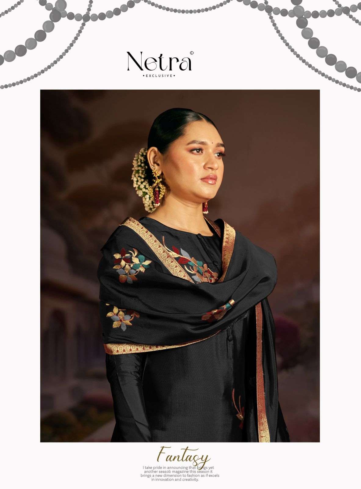Netra Berlin Black Edition Fancy Woven Silk Suit Premium Collection