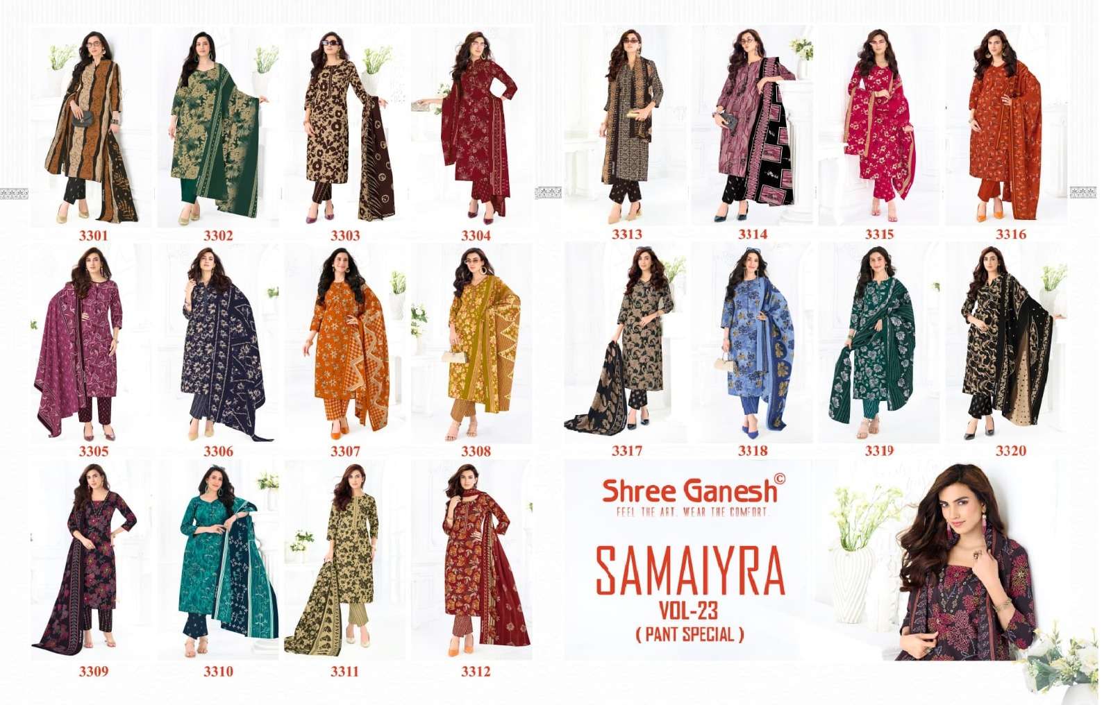 Shree Ganesh Samaiyra Vol 23 Printed Pure Cotton Suit Catalog Wholesalers