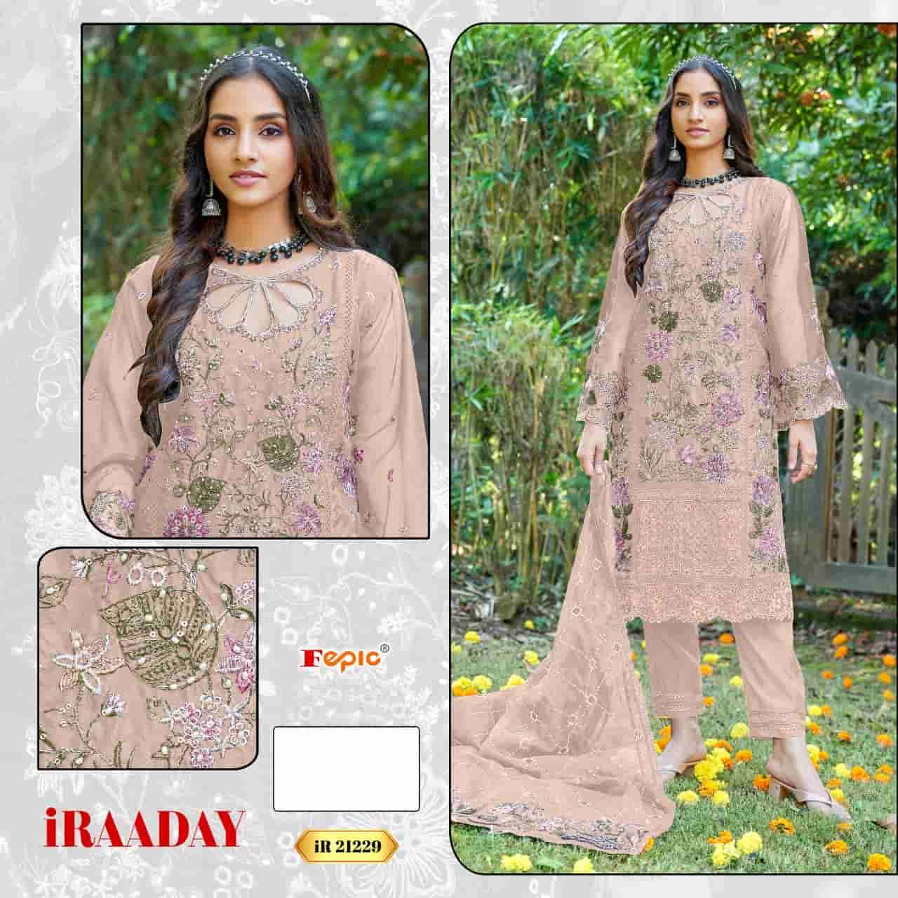 Fepic IR 21229 A Pakistani Style Designer Organza Suit Ensemble