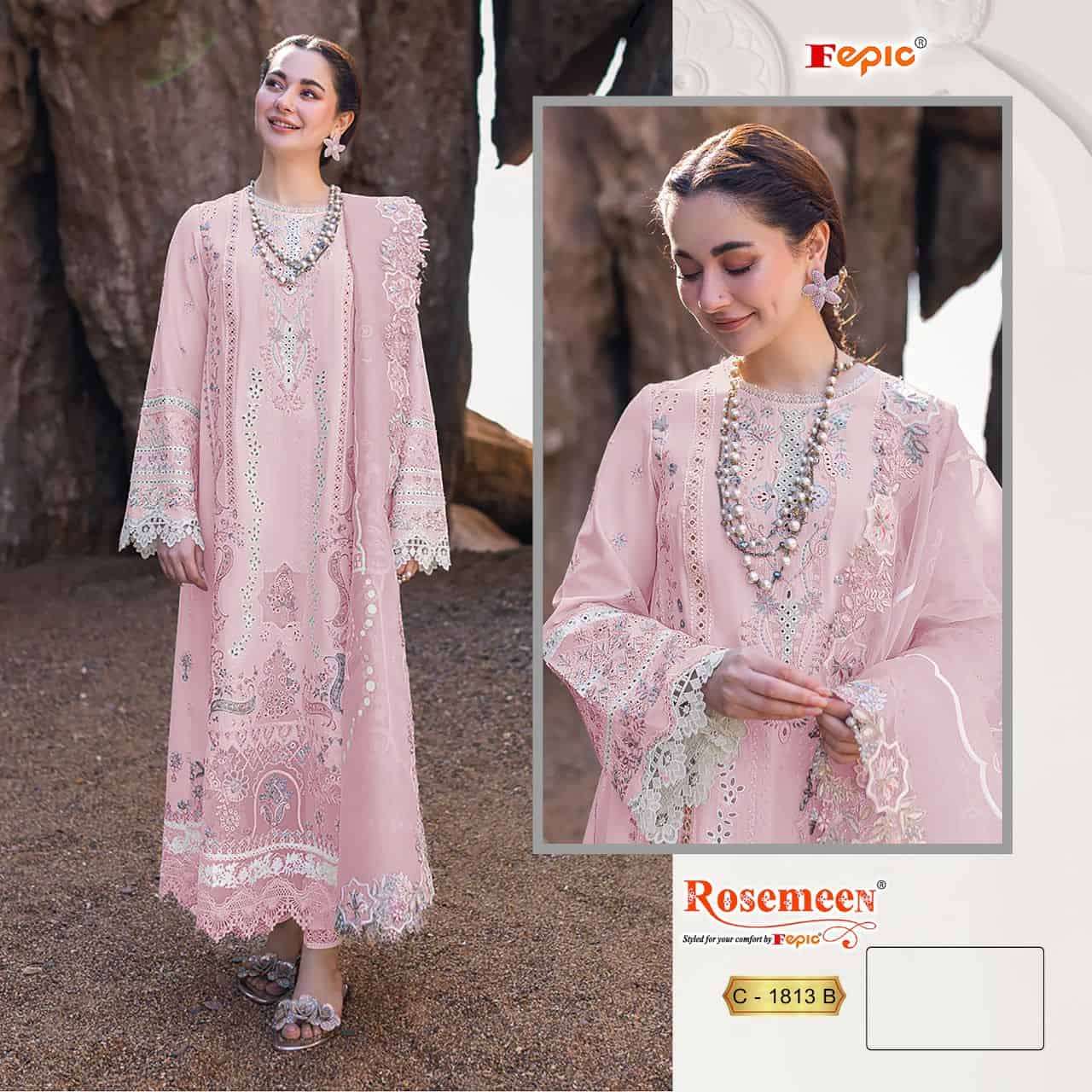 Fepic C 1813 Colors Latest exclusive Designer Cotton Embroidered Dress Collection