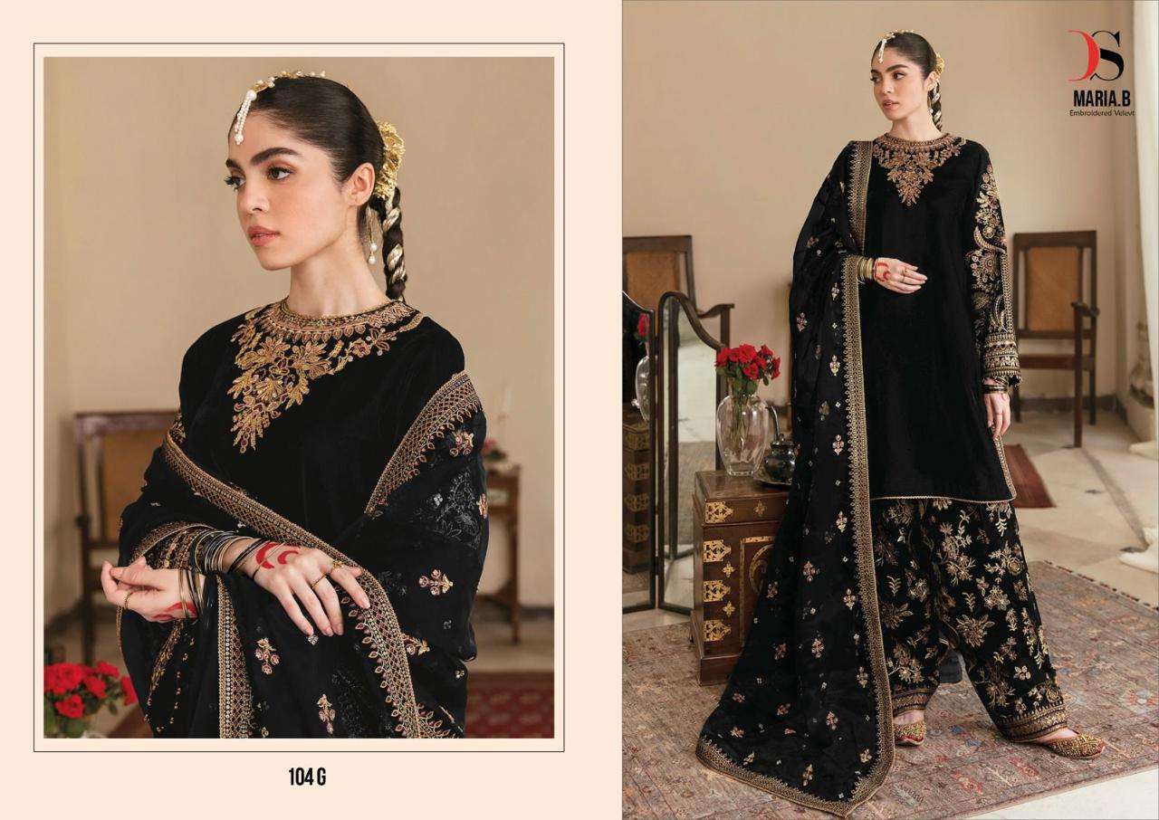 Deepsy D 104 G Exclusive Latest Designer Pakistani Velvet Suit Ensemble