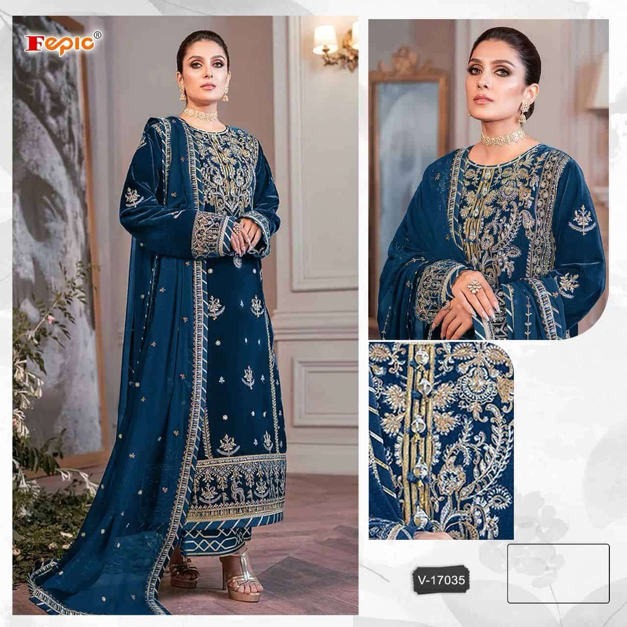 Fepic Rosemeen V-17035 Velvet Pakistani Suit