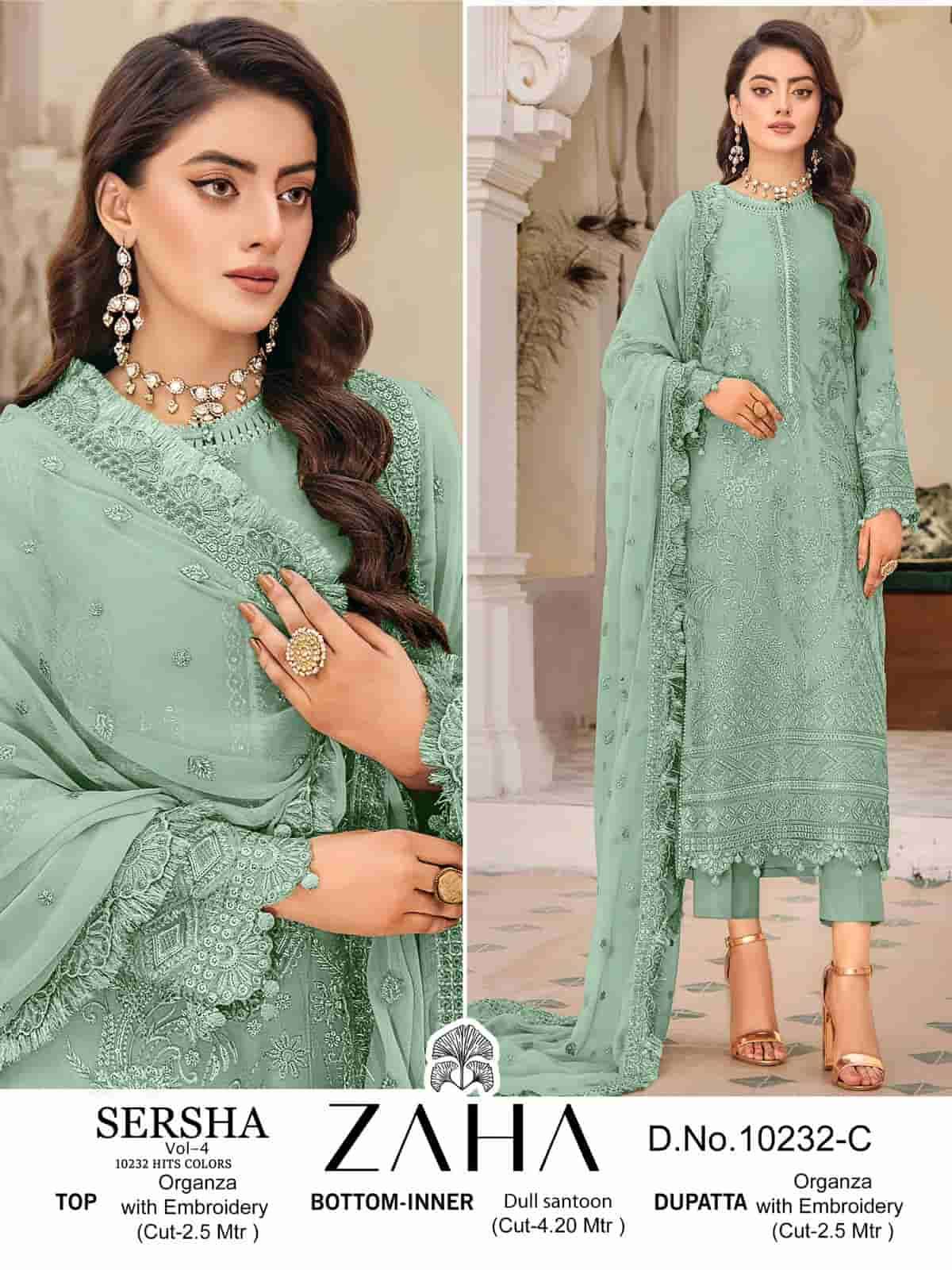 Zaha Heavy Embroidered Organza Pakistani Suit