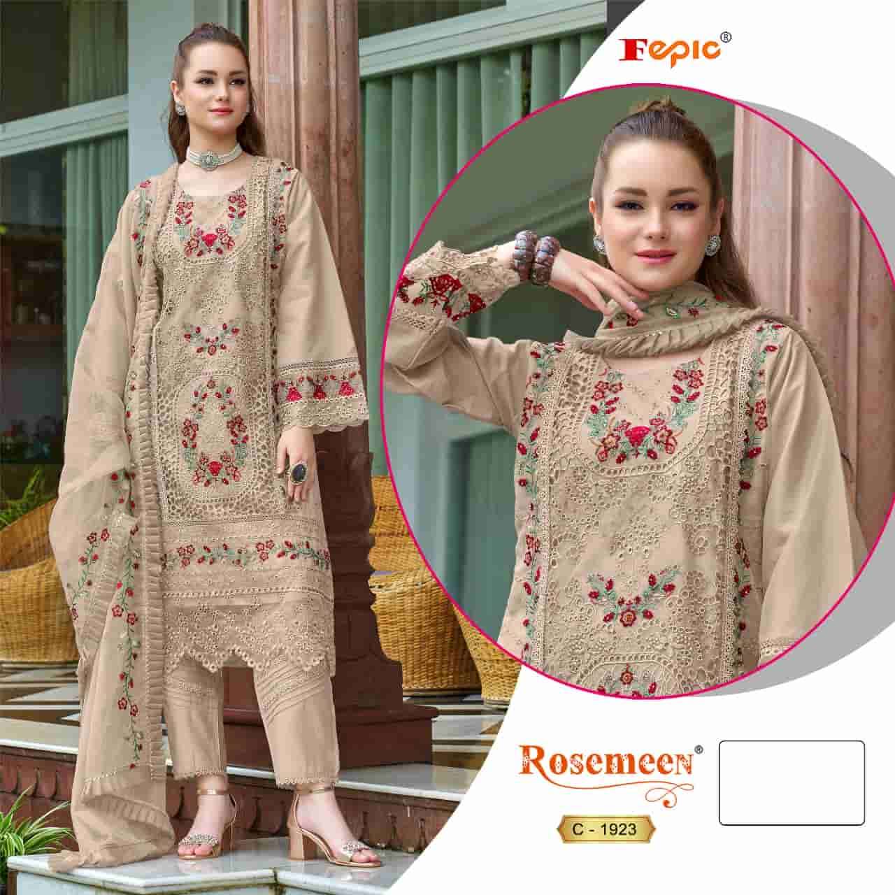 Fepic C 1923 Colors Pakistani Style Organza Embroidered Suit Wholesalers