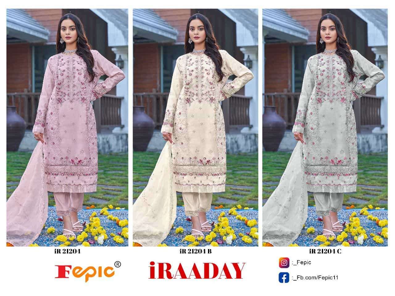 Fepic IR 21204 Colors Pakistani Organza Salwar Suit Wholesalers