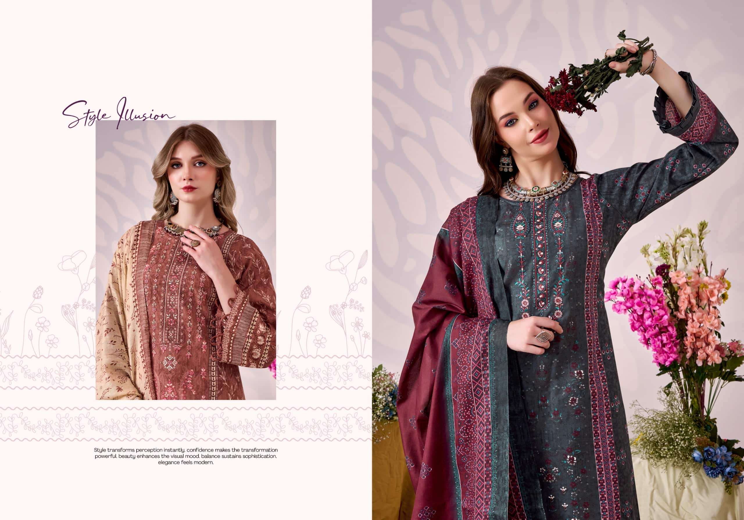 Romani Bin Kareem Vol 5 Printed Cotton Dress Material Catalog Wholesalers