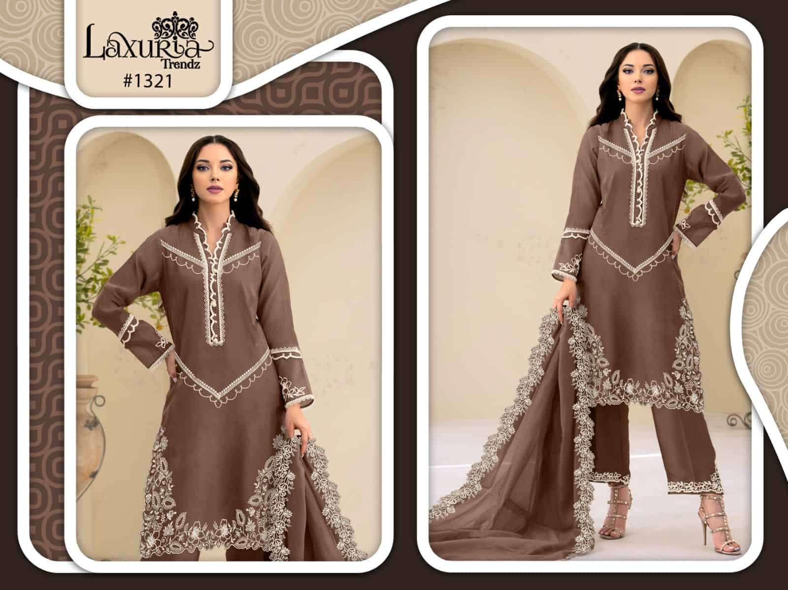 Laxuria Trends 1321 Pakistani Style Fancy Designer Kurti Pant Dupatta Set