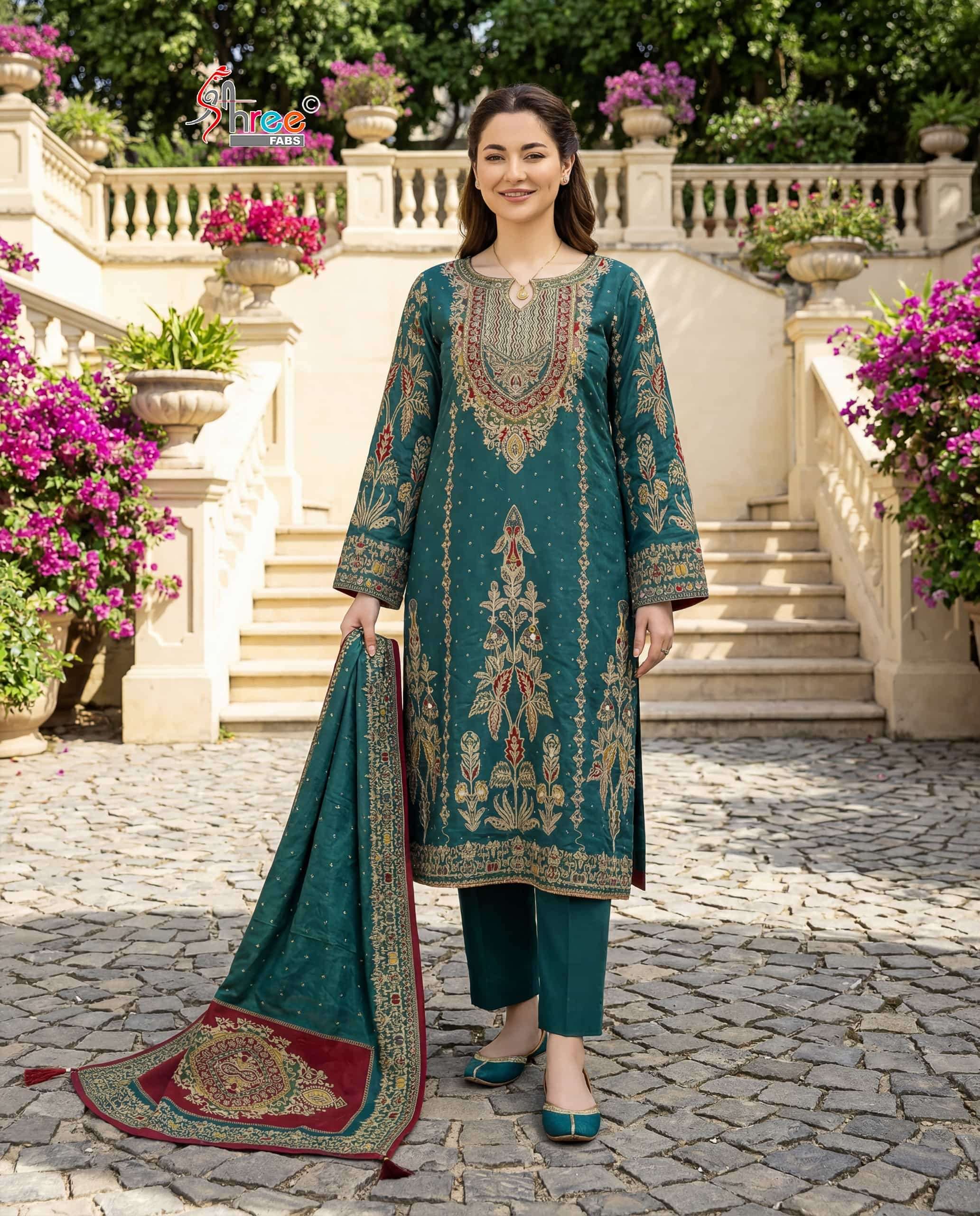 Shree Fabs Kt 356 Latest Design Muslin Salwar Suit