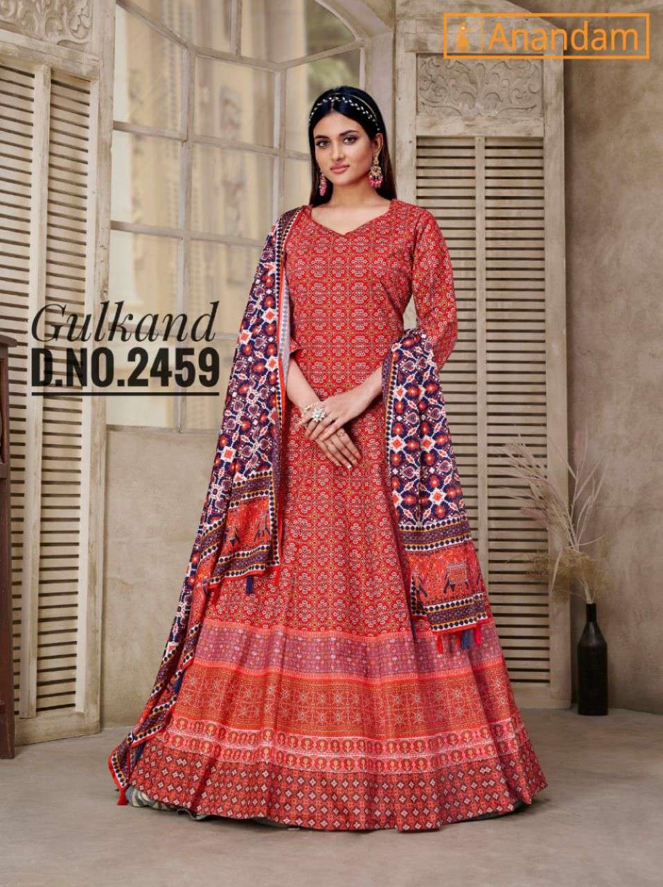 Anandam Gulkand 2459 To 2463 Cotton Silk Anarkali Suit