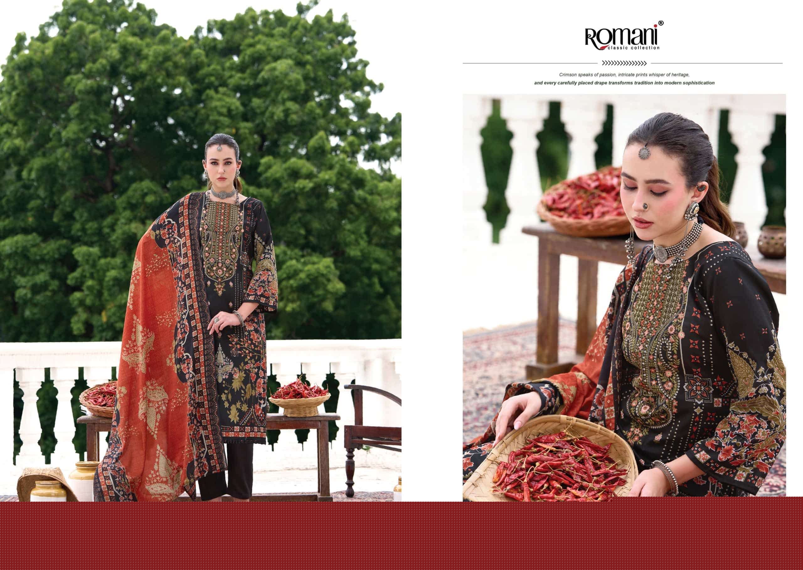 Romani Aarzu Vol 36 Heavy Embroidered Cotton Dress Material Wholesalers