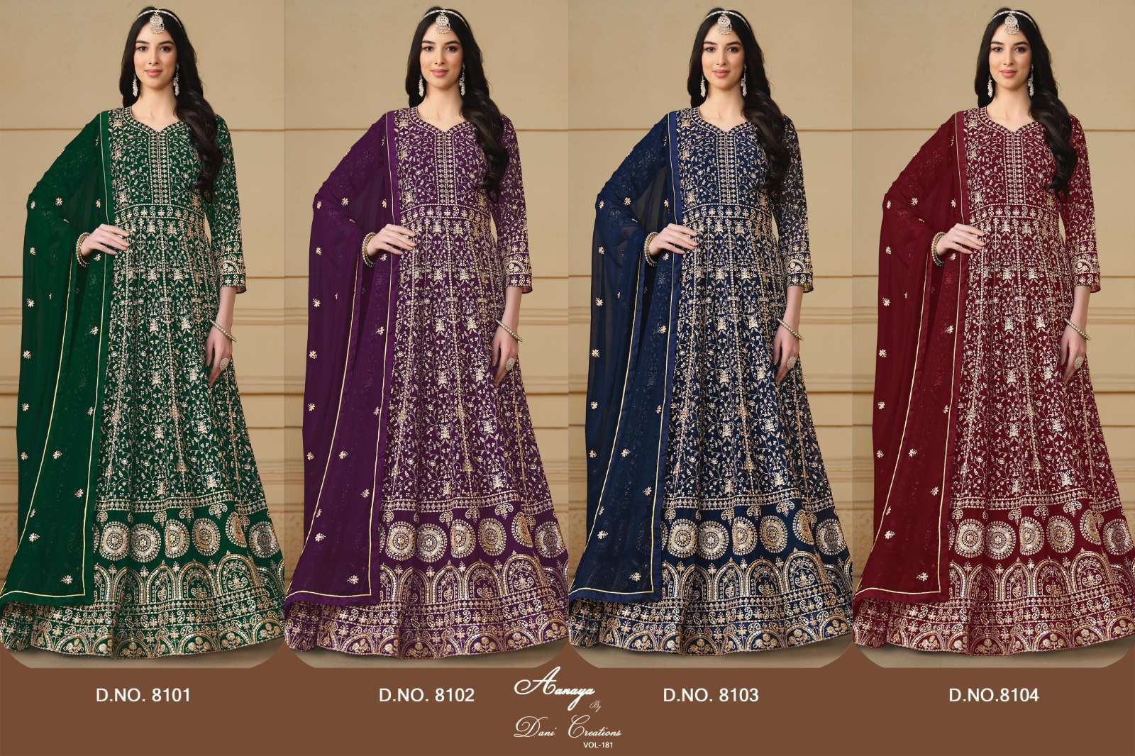 Aanaya Vol 181 8101 To 8104 Designer Anarkali Style Wedding Dress