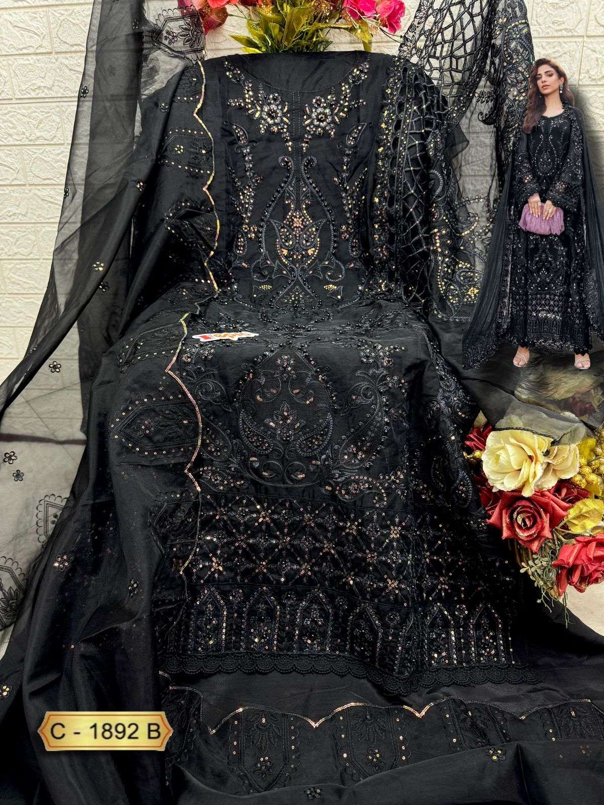 Fepic C 1892 B Pakistani Party Wear Style Designer Organza Suit Collection