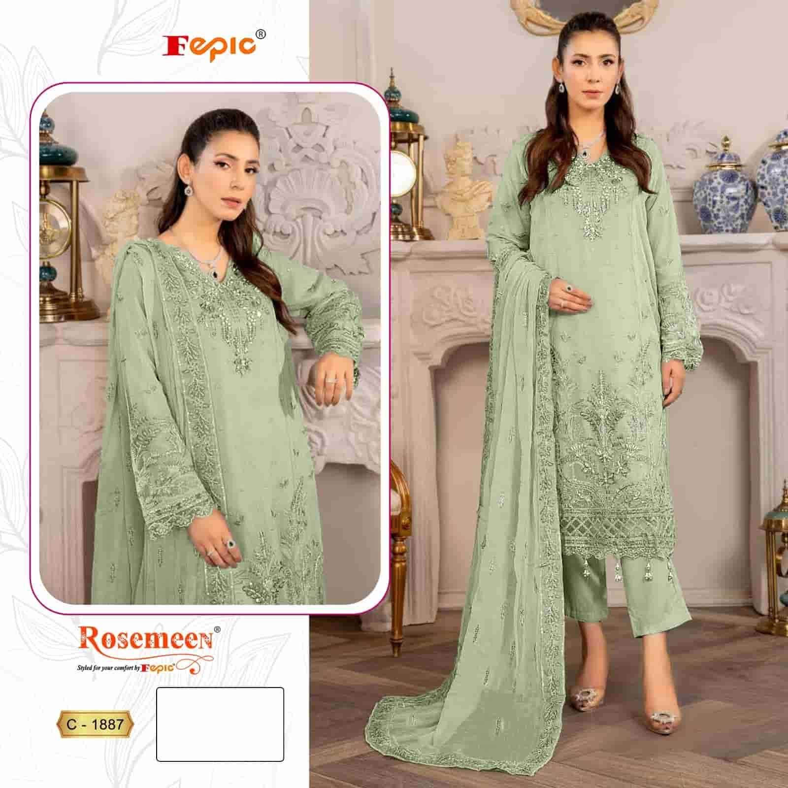 Fepic C 1887 Colors Organza Embroidered Style Designer Pakistani Collection