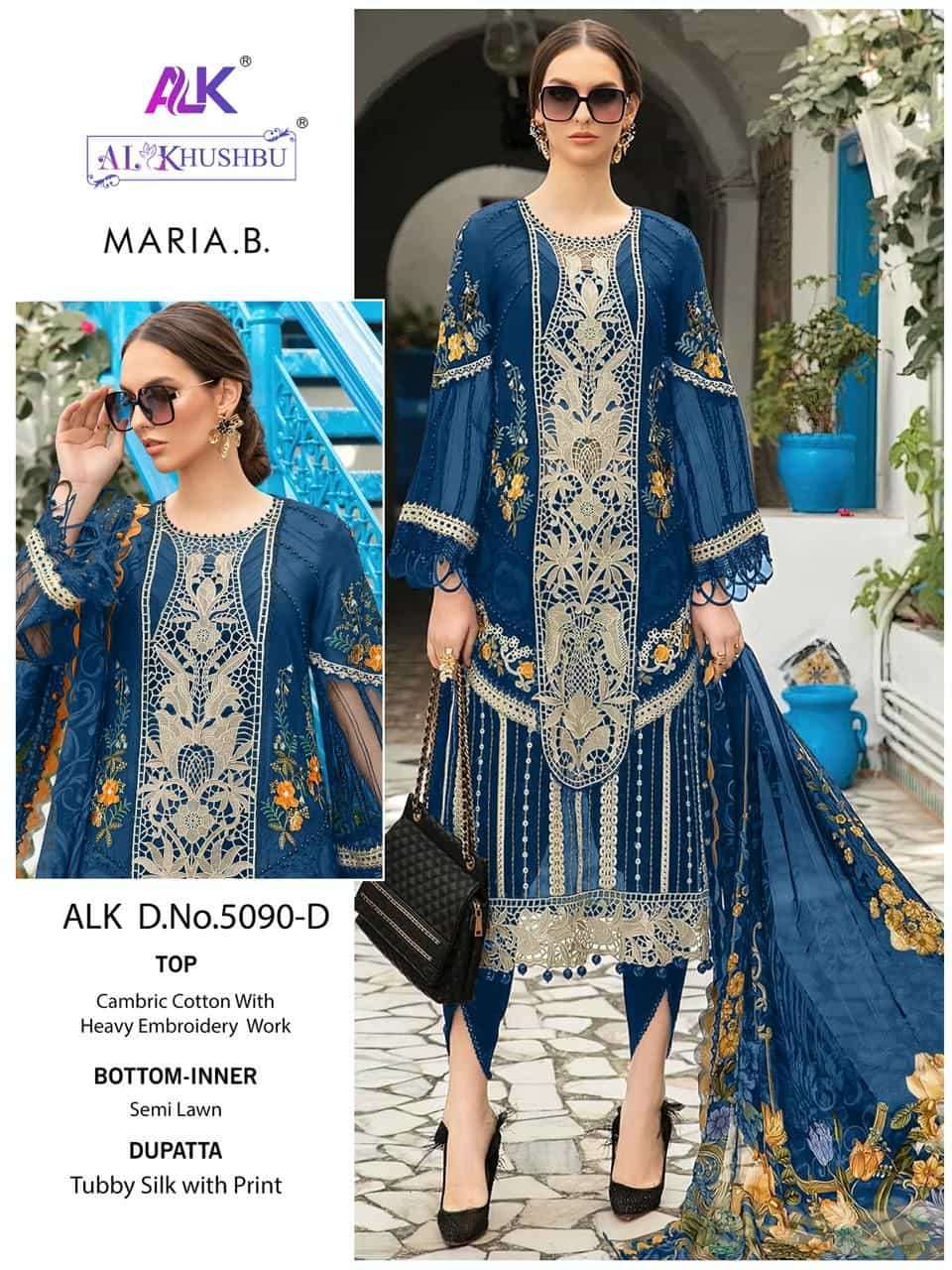 Al Khushbu Maria B 5090 Colors Exclusive Latest Designer Embroidered Dress Wholesalers