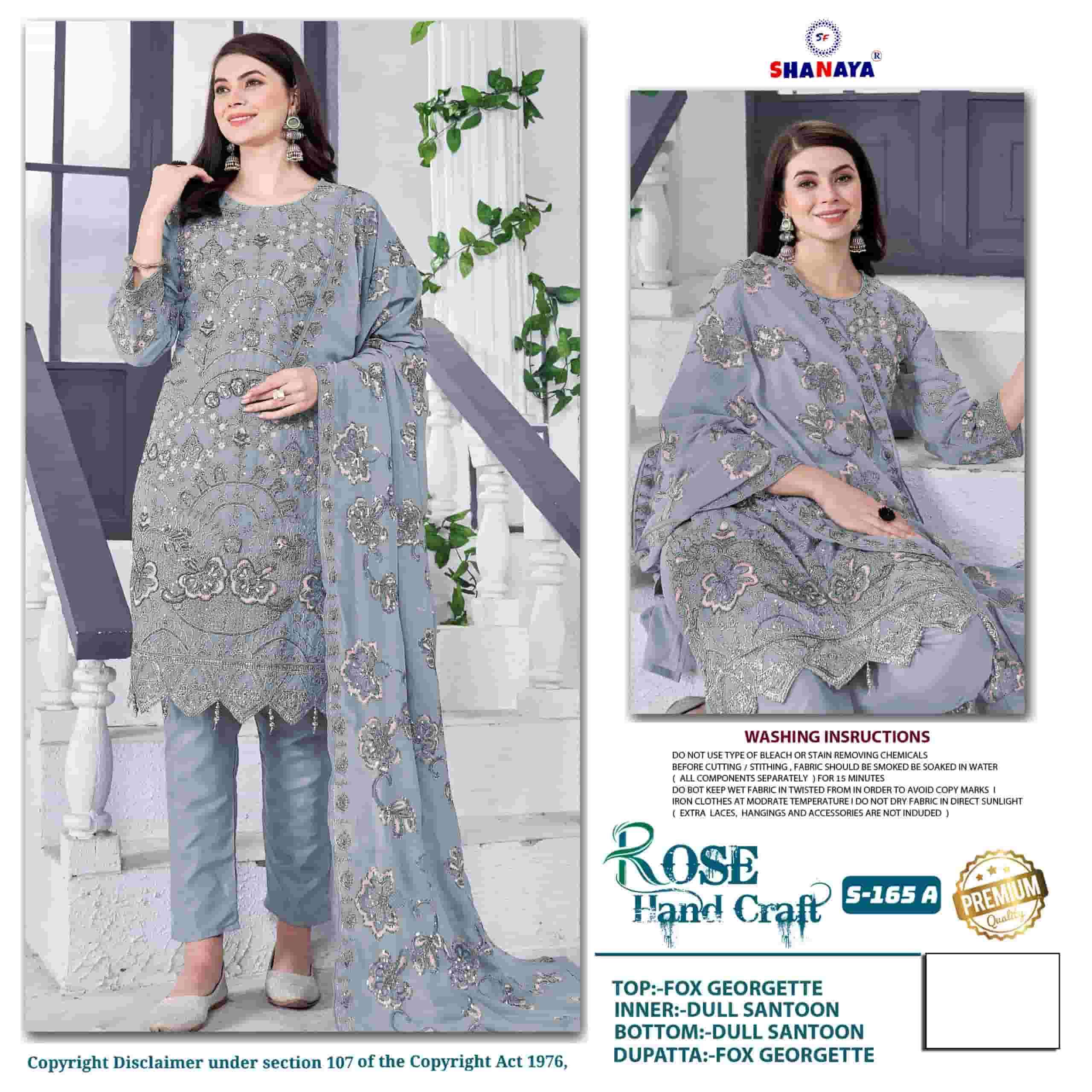 Shanaya Rose Hand Craft S 165 Edition Pakistani Festive Wear Suit Wholesalers