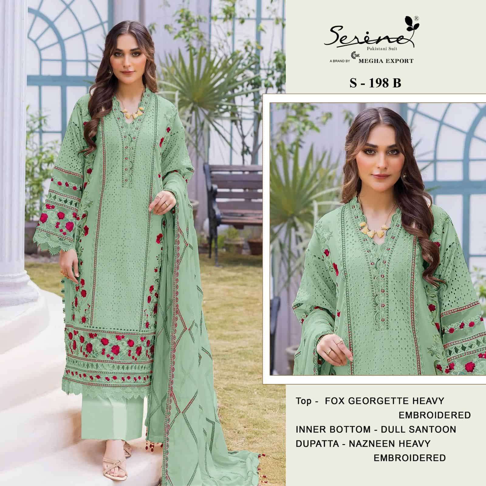 Serine S 198 Colors Pakistani Style Heavy Designer Festive Wear Salwar Suit