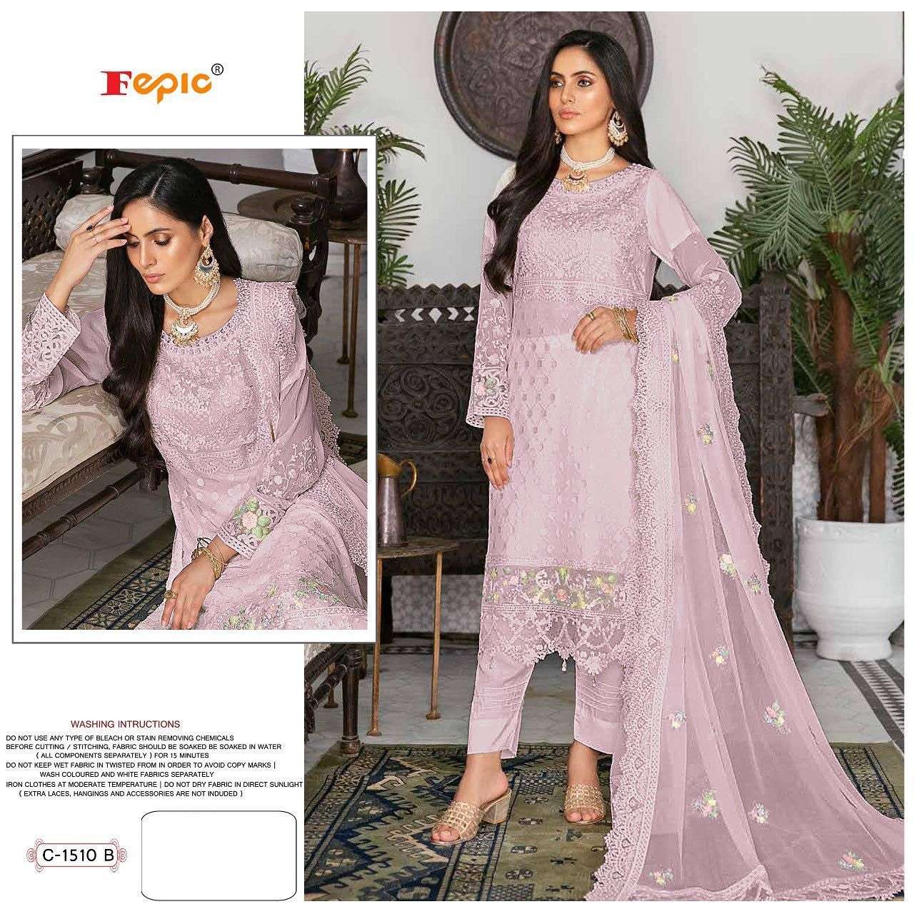 Fepic C 1510 Colors Embroidered Georgette Pakistani Suit