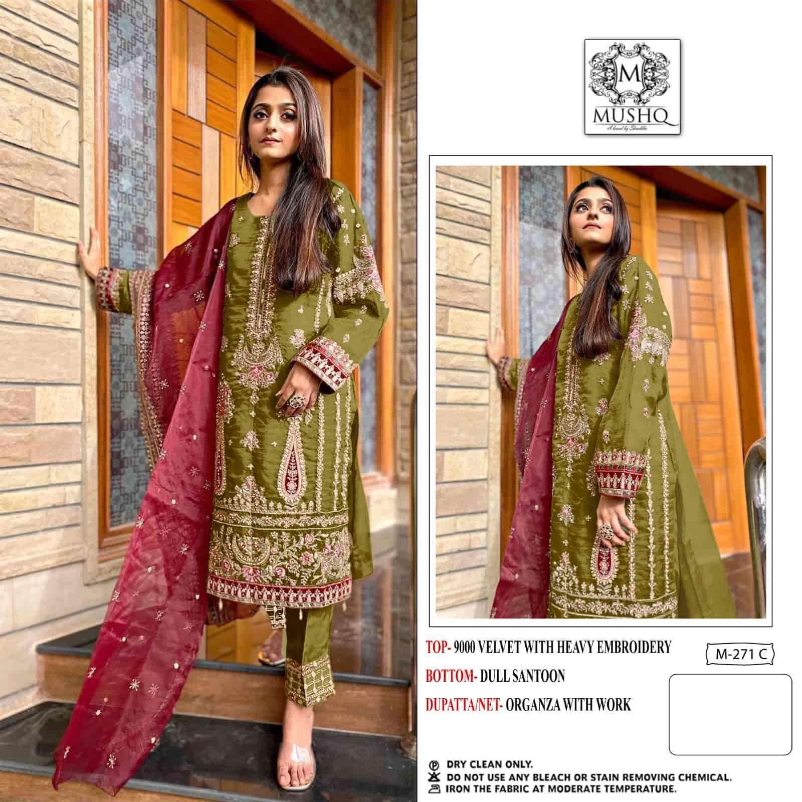Mushq M 271 Colors Pakistani New Designs Winter Wear Salwar Suit Wholesalers