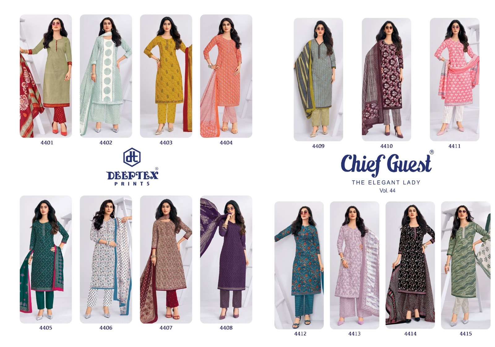 Deeptex Chief Guest Vol 44 Heavy Cotton Dress Material