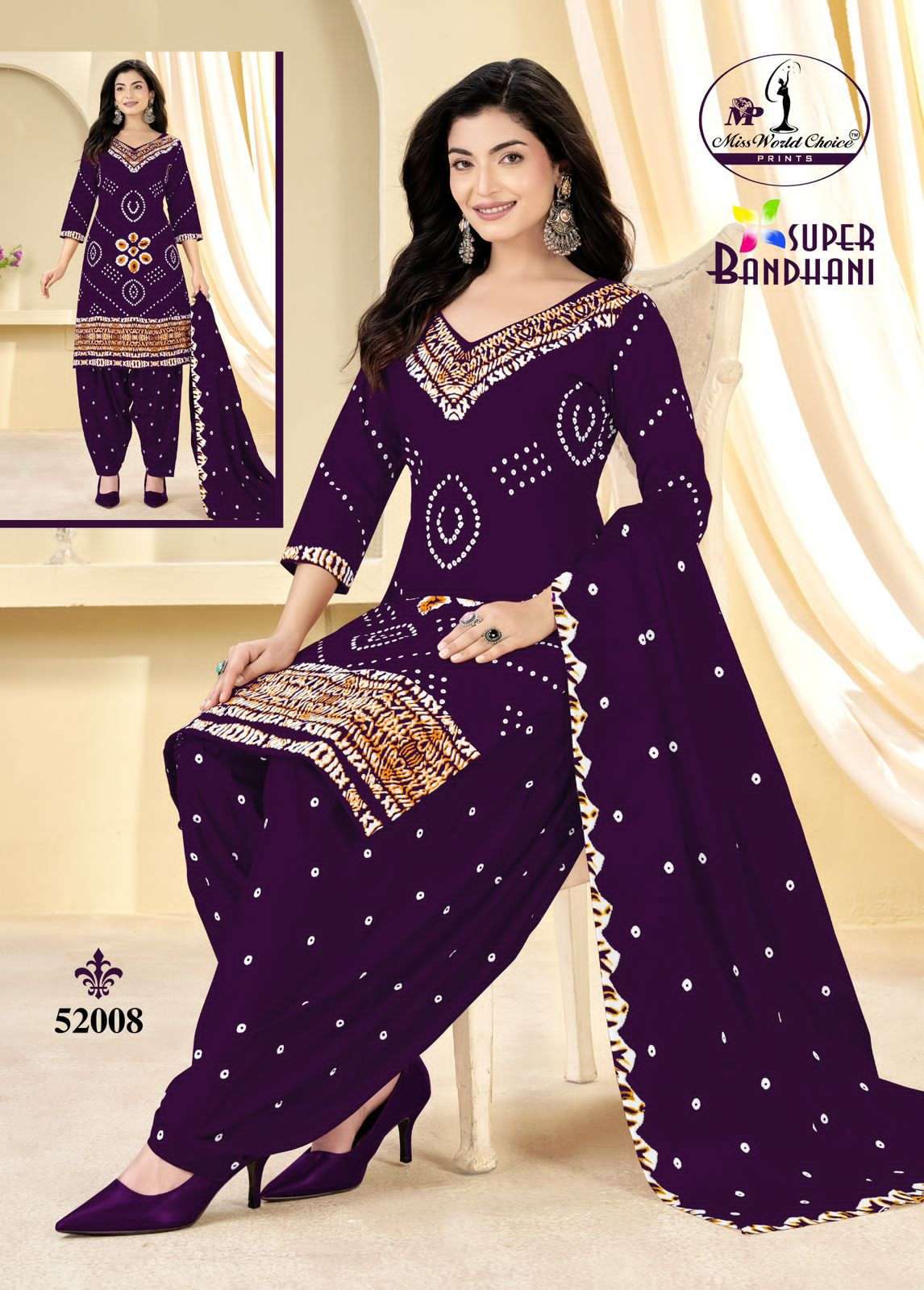 Miss World Choice Super Bandhani Vol 52 Pure Cotton Bandhani Suit
