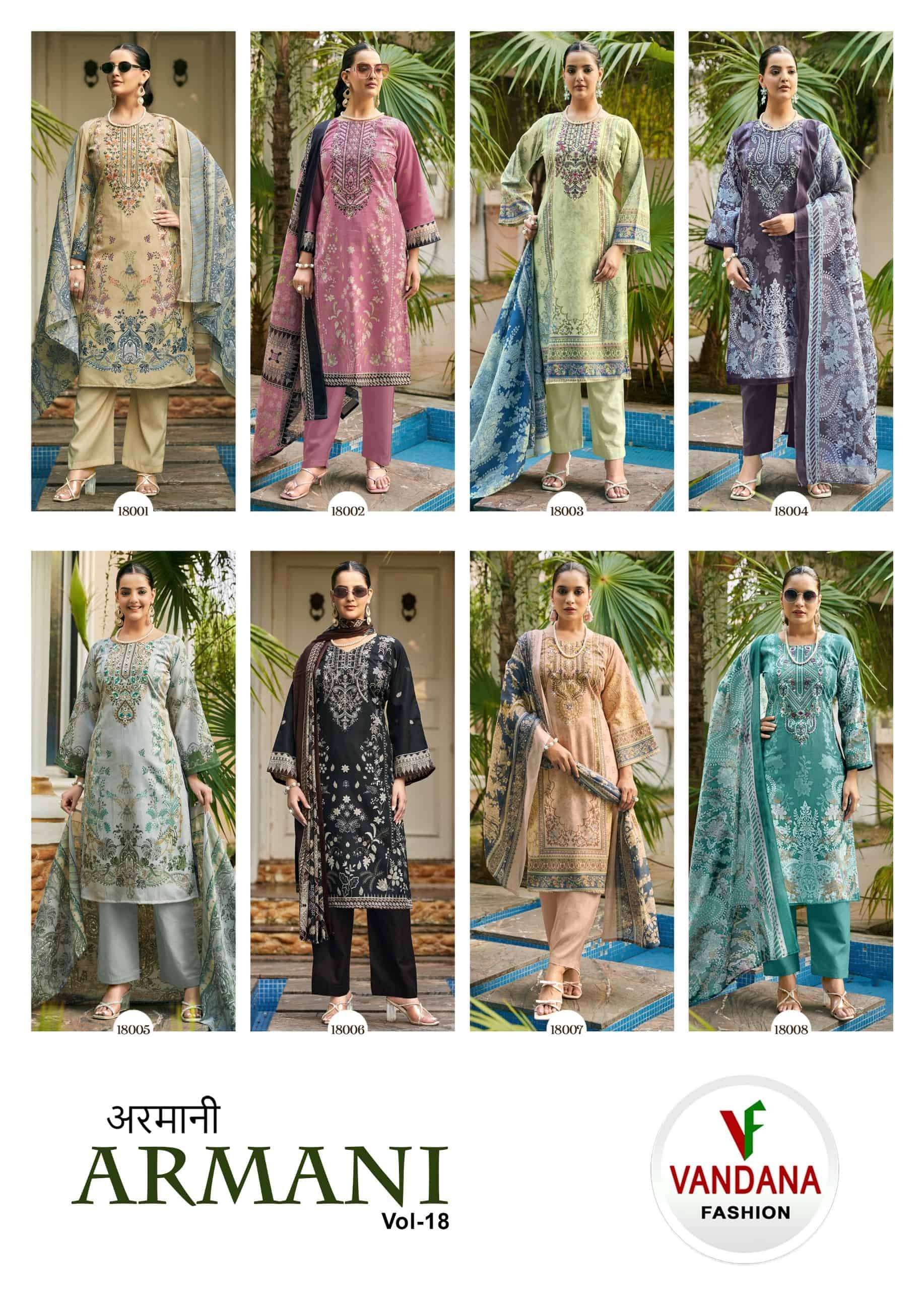 Vandana Fashion Armani Vol 18 Fancy Cotton Dress Catalog Wholesalers