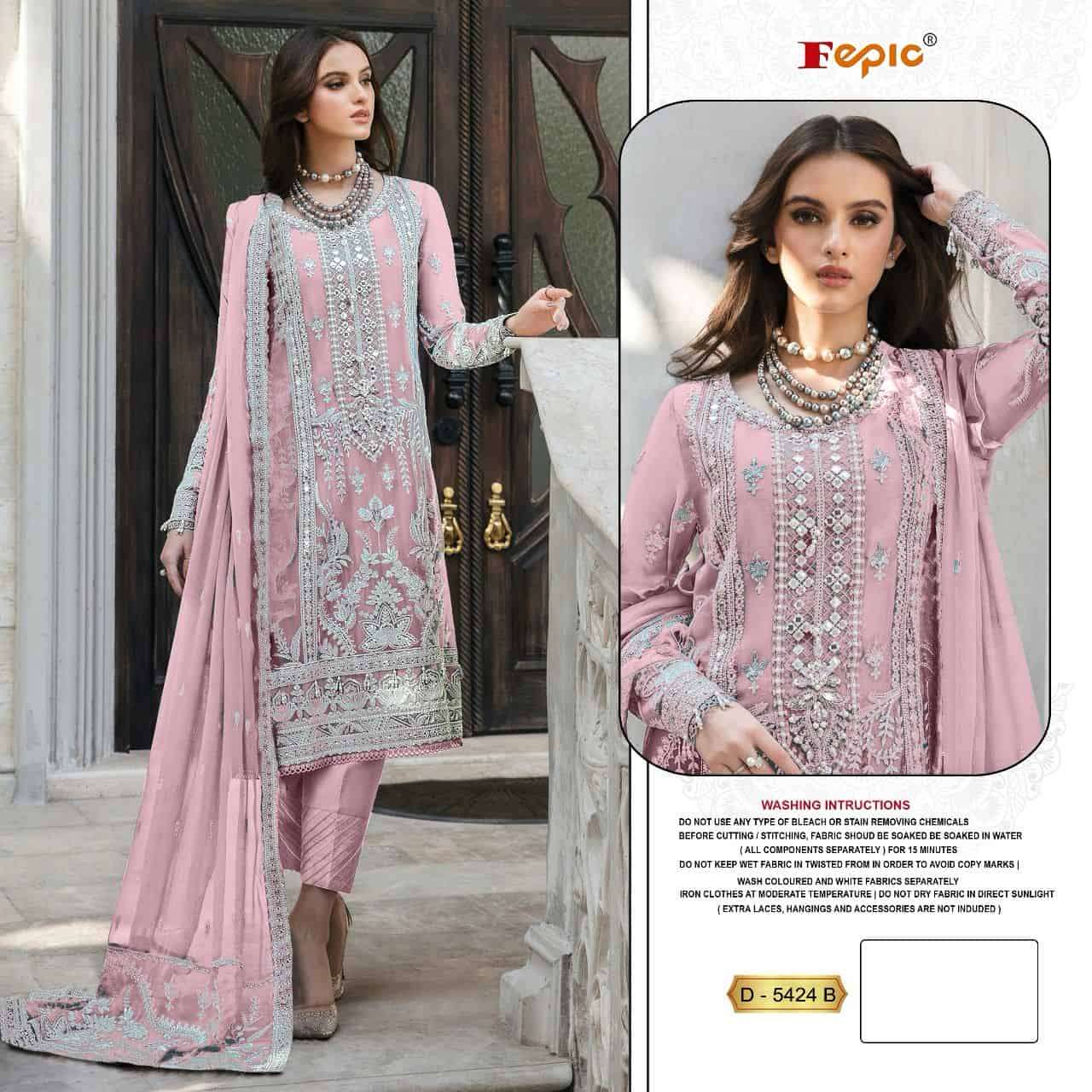 Fepic D 5424 Colors Pakistani Party Wear Style Designer Pakistani Salwar Suit Wholesalers