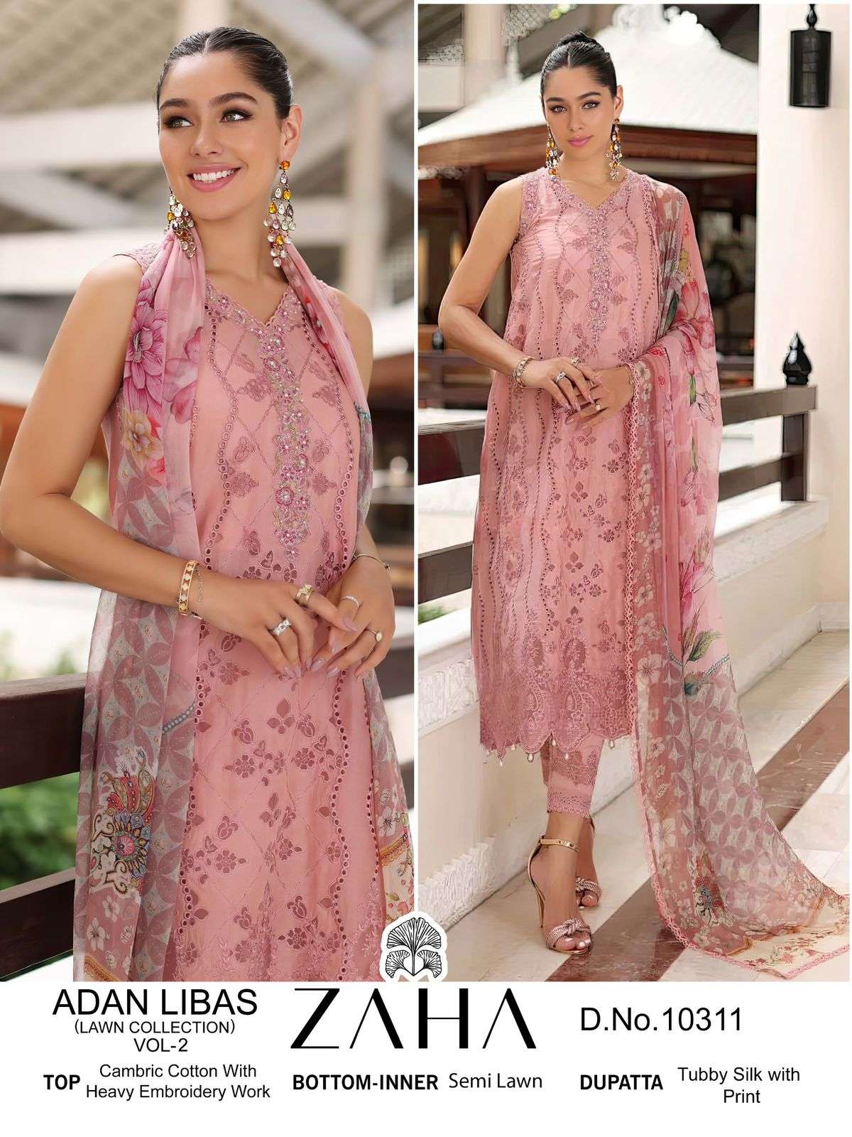 Zaha Adan Libas Lawn Collection Vol 2 Heavy Embroidered Pakistani Suit