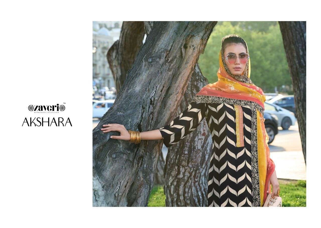 Zaveri Akshara Readymade Muslin 3 Piece Suit