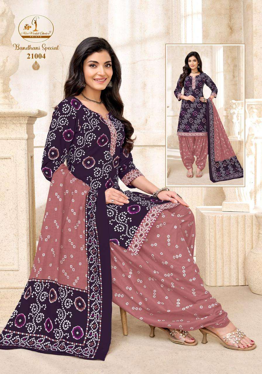 Miss World Choice Pure Cotton Bandhani Suit