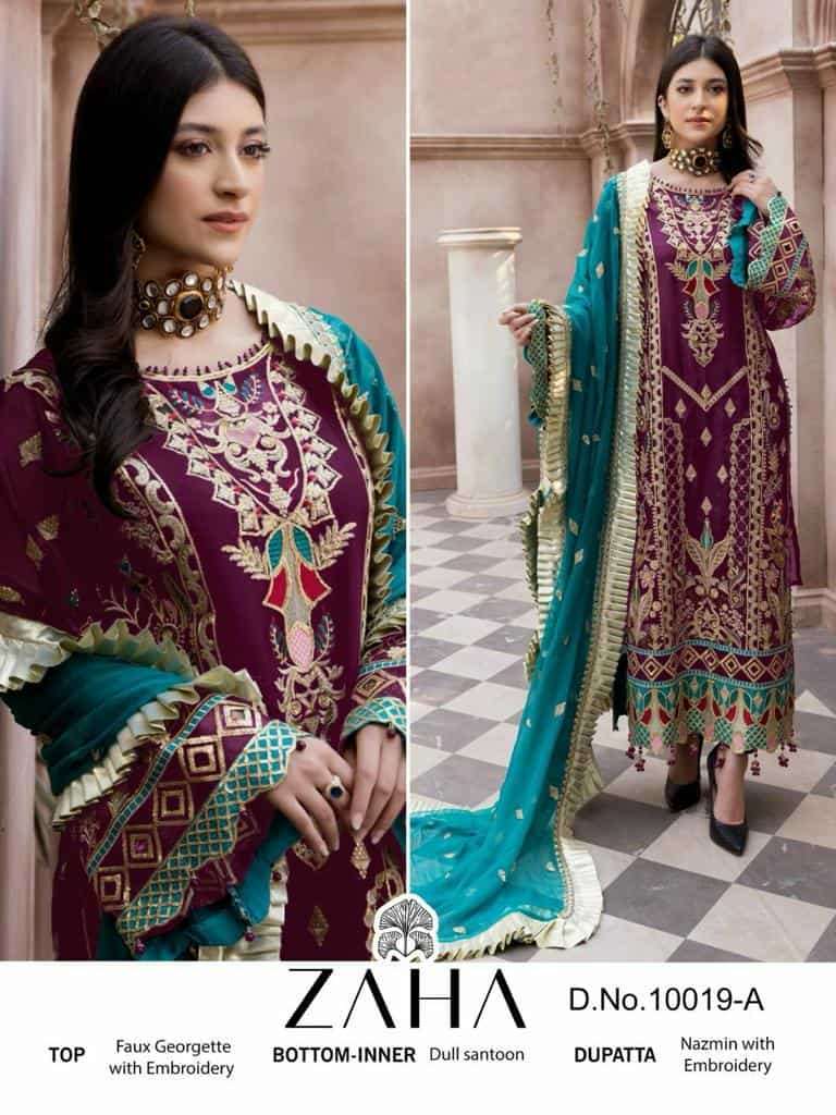 Zaha 10019 A Pakistani Designer Salwar Suit